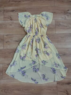 Lindex - sukienka w kwiaty - żółta - 128 cm