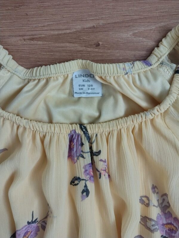 Lindex - sukienka w kwiaty - żółta - 128 cm