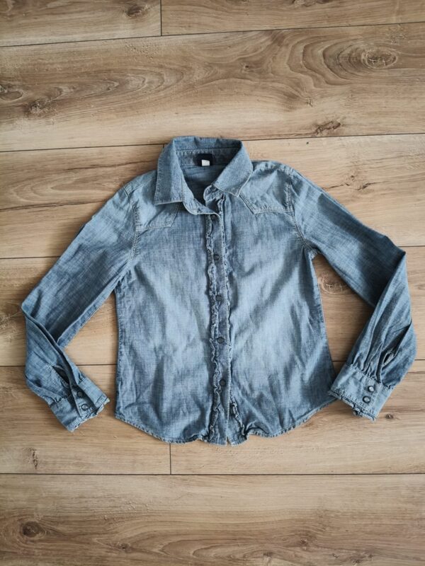 GAP - koszula bawełniana z falbanką - 128 cm