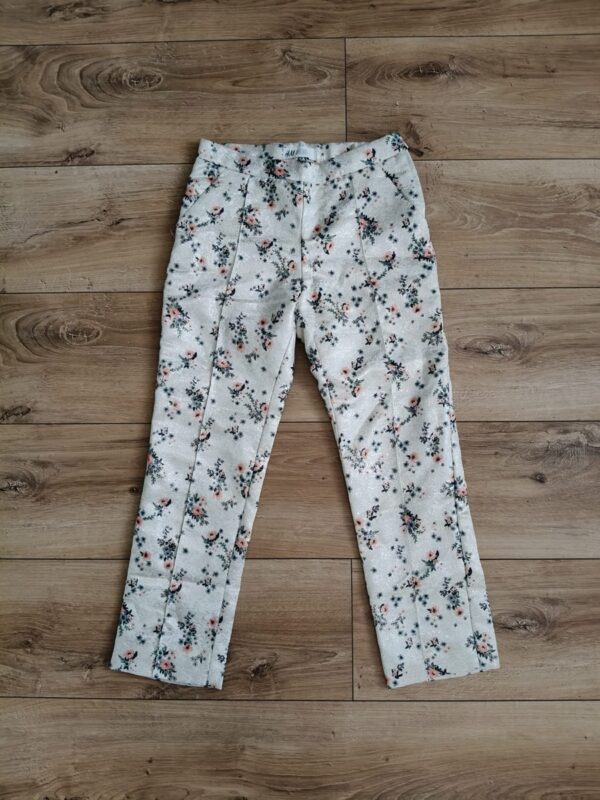 H&M - spodnie z połyskiem - ecru - 134 cm