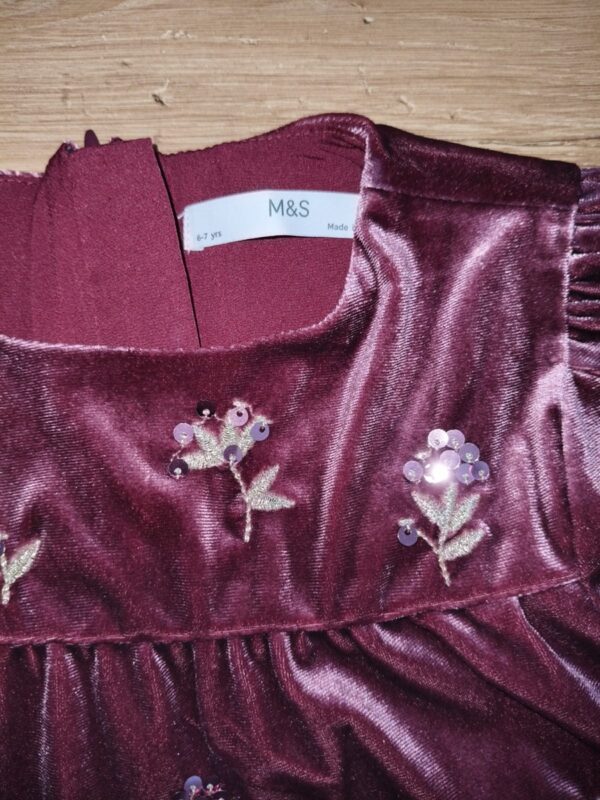 M&S - sukienka welurowa - 116 - 122 cm