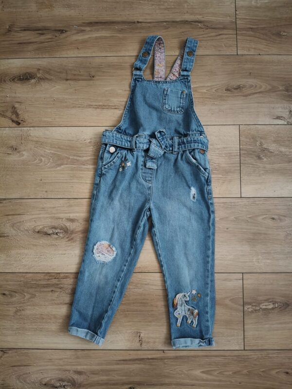 Next - spodnie jeansowe - ogrodniczki - 104 cm