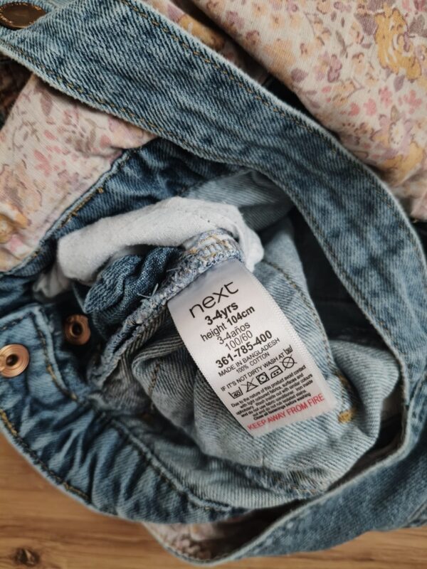 Next - spodnie jeansowe - ogrodniczki - 104 cm