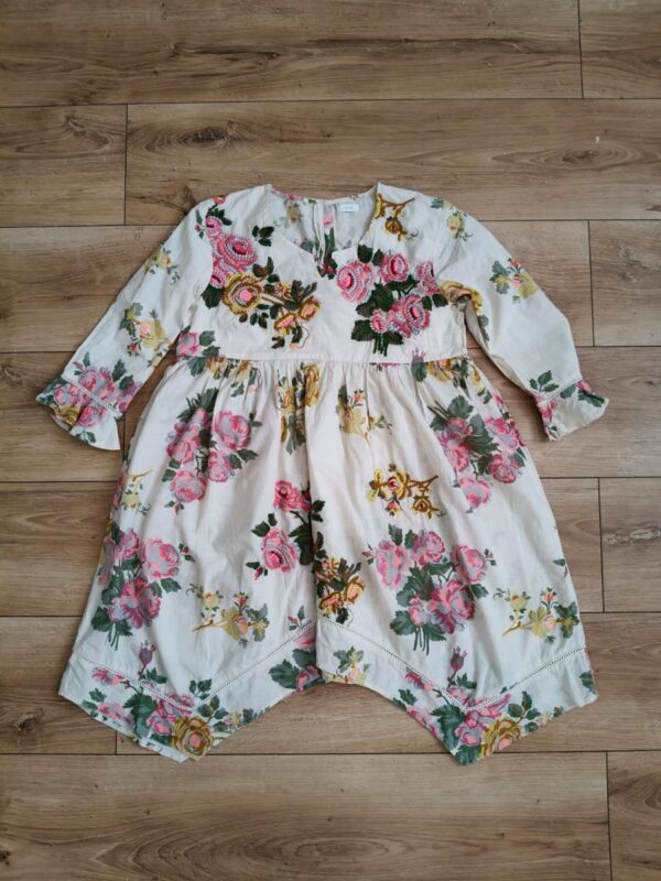 Next - sukienka - tunika w kwiaty - ecru - 164 cm