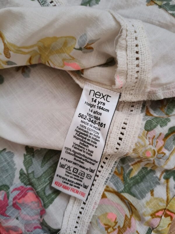 Next - sukienka - tunika w kwiaty - ecru - 164 cm