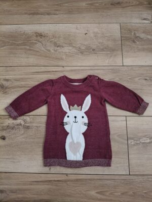Primark - burgundowa sukienka sweterkowa - 56 cm