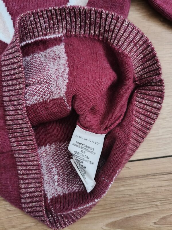 Primark - sweter burgundowy sukienka sweterkowa z krĂłliczkiem - 56 2 Primark - burgundowa sukienka sweterkowa - 56 cm