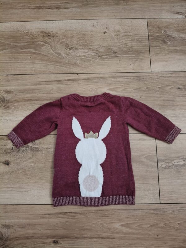 Primark - sweter burgundowy sukienka sweterkowa z krĂłliczkiem - 56 3 Primark - burgundowa sukienka sweterkowa - 56 cm