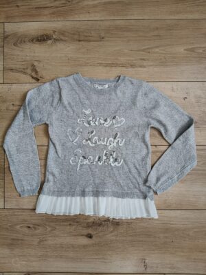 Primark - sweter z cekinami i z falbanką - 122 cm