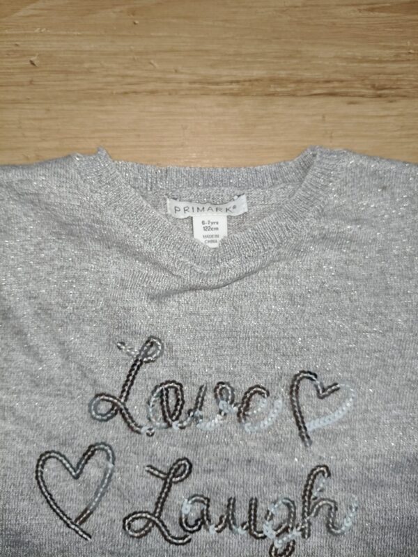 Primark - sweter z cekinami i z falbanką - 122 cm