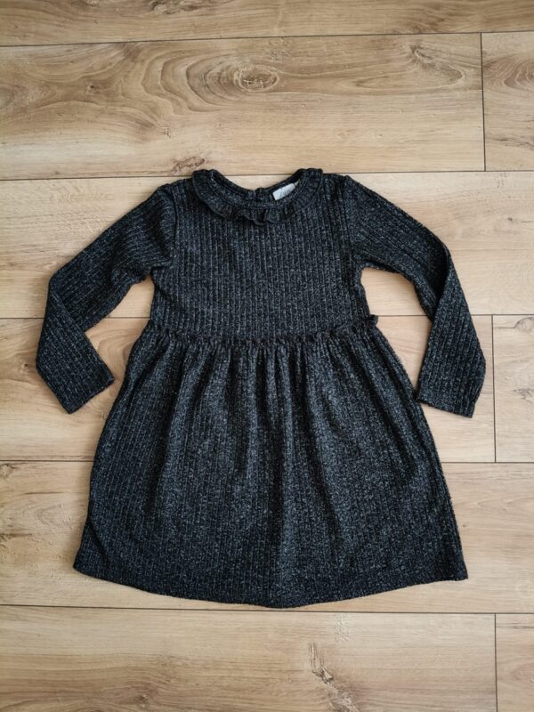 Zara - sukienka czarna z połyskiem - 110 cm