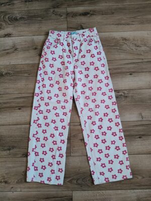 Primark - jeansy w kwiaty - 152 cm