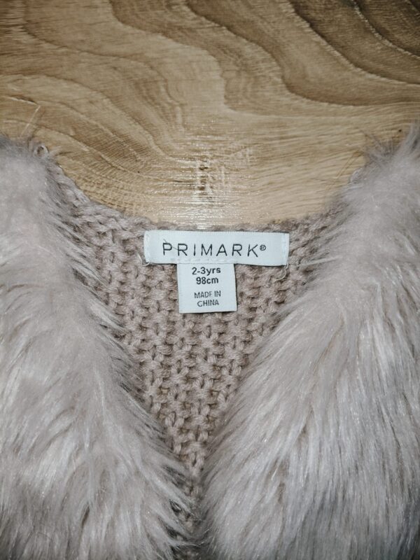 Primark - kamizelka dzianinowa - futerko - 98 cm