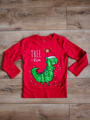 Cool Club - T-shirt świąteczny - dinozaur - 122 cm