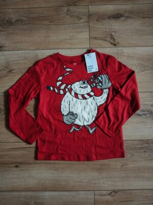 H&M - T-shirt świąteczny - longsleeve - 110 - 116 1 H&M - T-shirt longsleeve - święta - 110 - 116 cm