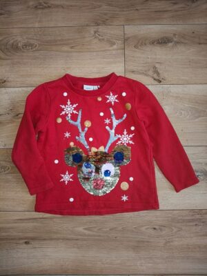 Name It - bluza świąteczna z cekinami - 116 cm