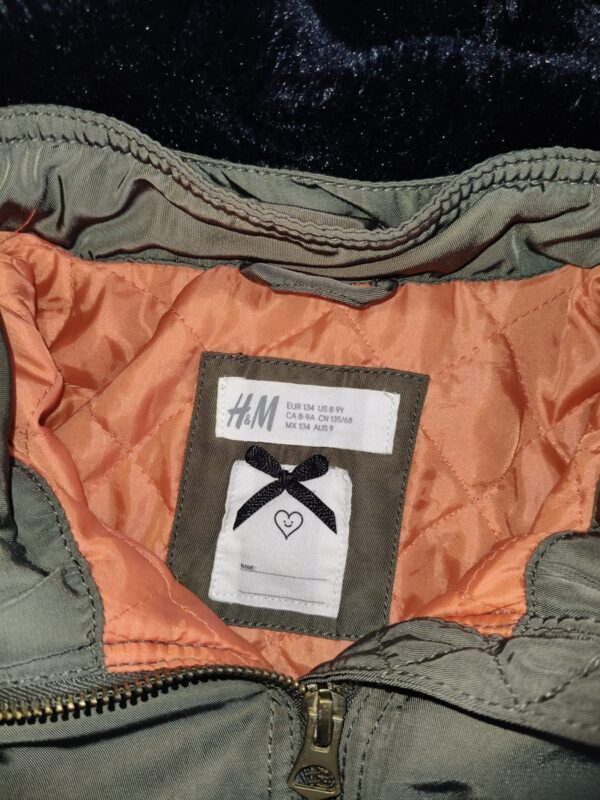 H&M - kurtka przejściowa - parka khaki - 134 cm